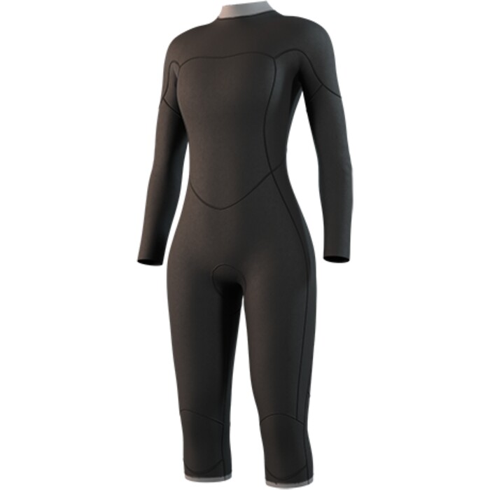 2025 Mystic Womens Brand Long Arm Short Leg 3/2mm Back Zip Flatlock Wetsuit 35000.250061 - Black